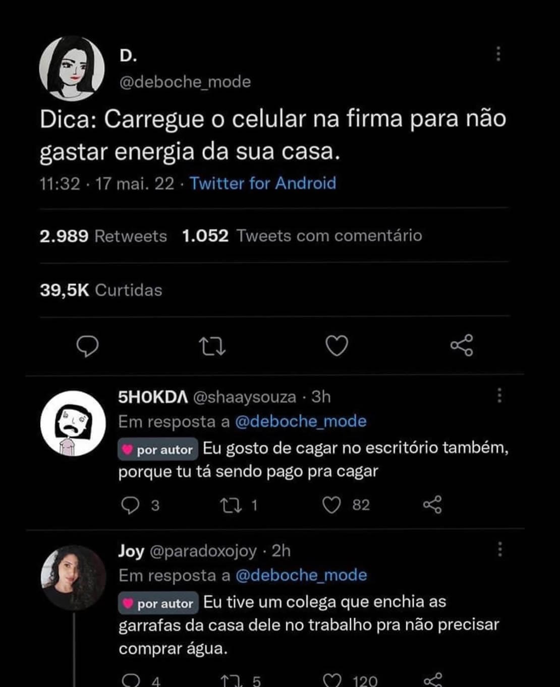 Economia criativa: Carregando o celular e a risada no trabalho!