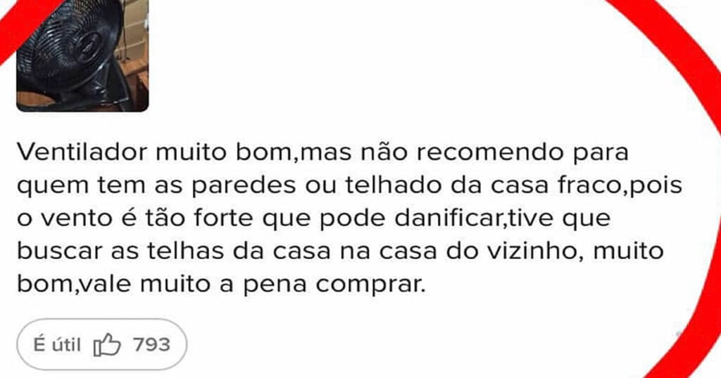 O ventilador furacão: O único que vem com aviso de risco estrutural