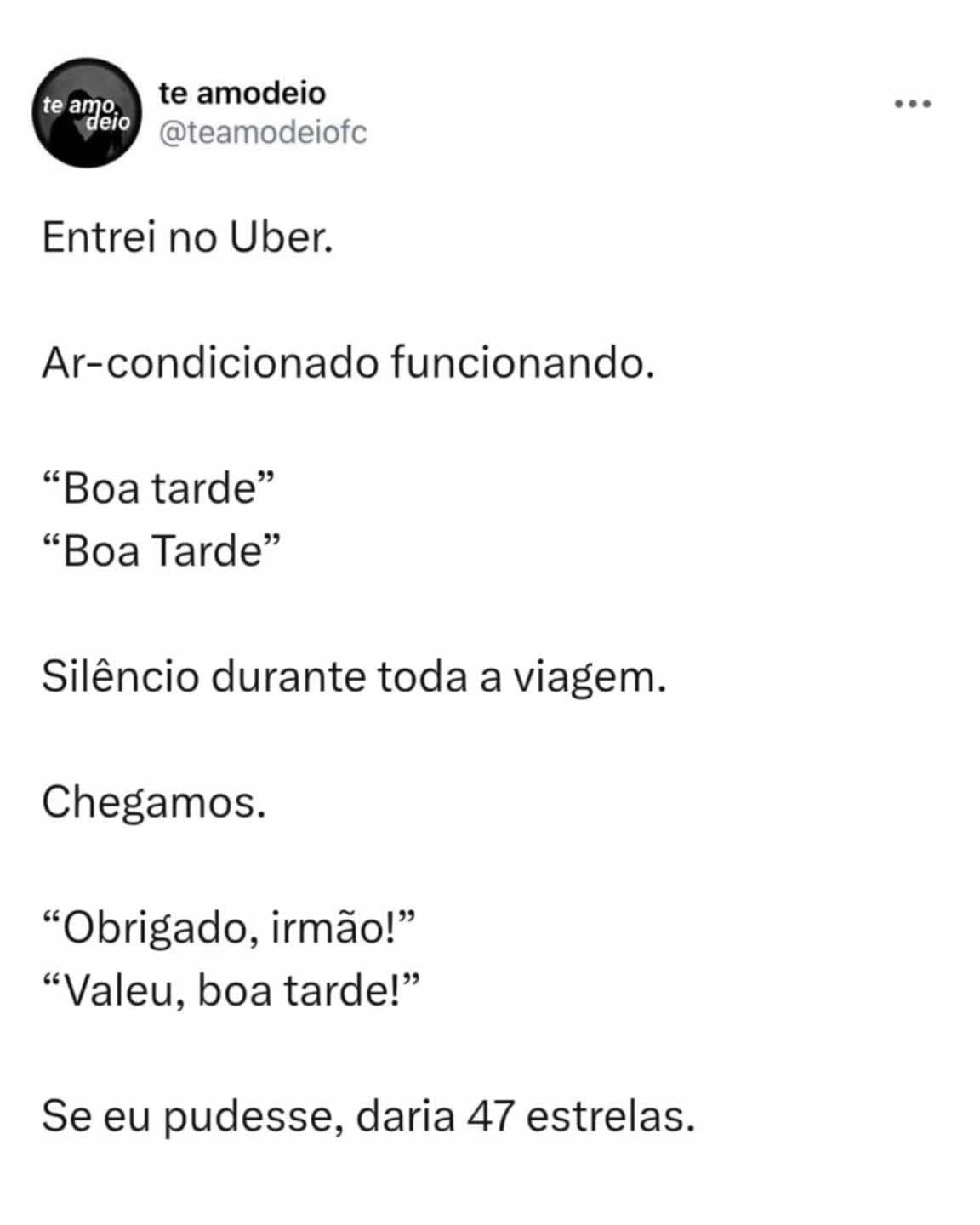 Silêncio e estrelas: A viagem Uber que valeu ouro! Silêncio e estrelas: A viagem Uber que valeu ouro!