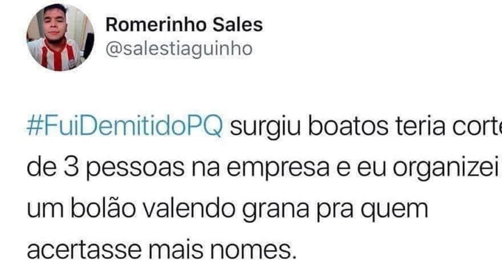 Quando o bolão de demissão saiu pela culatra! Quando o bolão de demissão saiu pela culatra!
