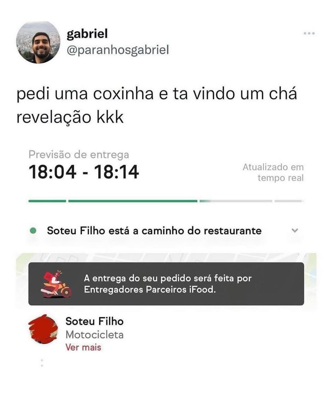 Quando o pedido de coxinha vira um chá revelação!