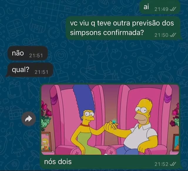 A cantada que até os Simpsons previram (E o coração confirmou)