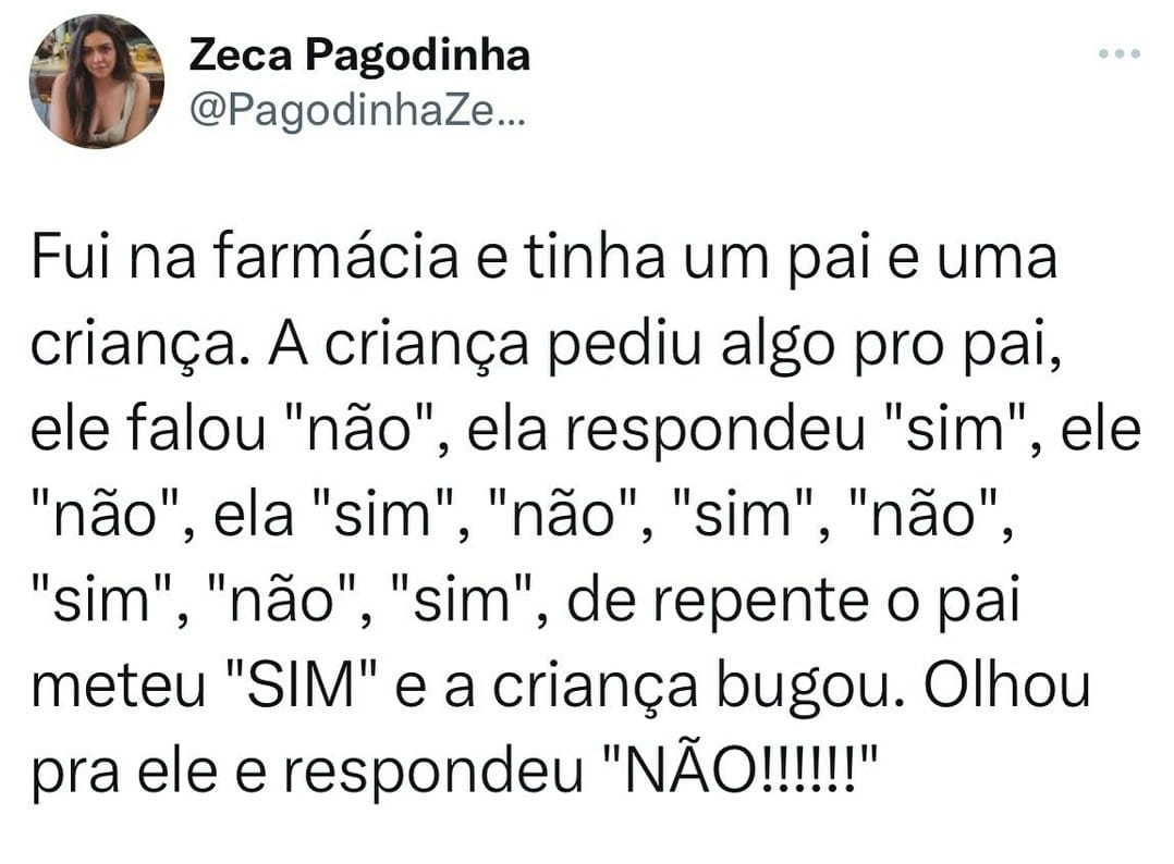 Criança bugada: pai disse "sim" e ela travou no "não"!