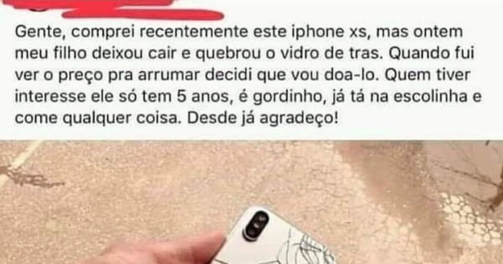 Filho é um presente de Deus… Já a tela do iPhone, nem tanto!