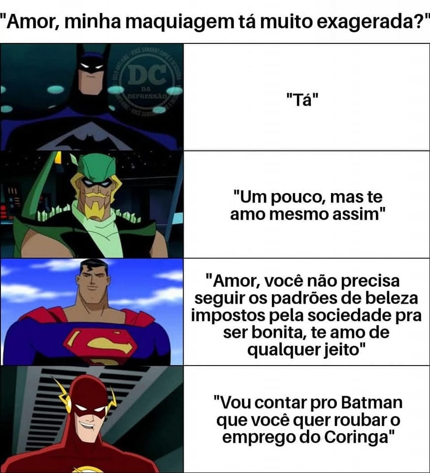 Maquiagem exagerada? Cada herói responde como pode (e uns nem tentam) Maquiagem exagerada? Cada herói responde como pode (e uns nem tentam)