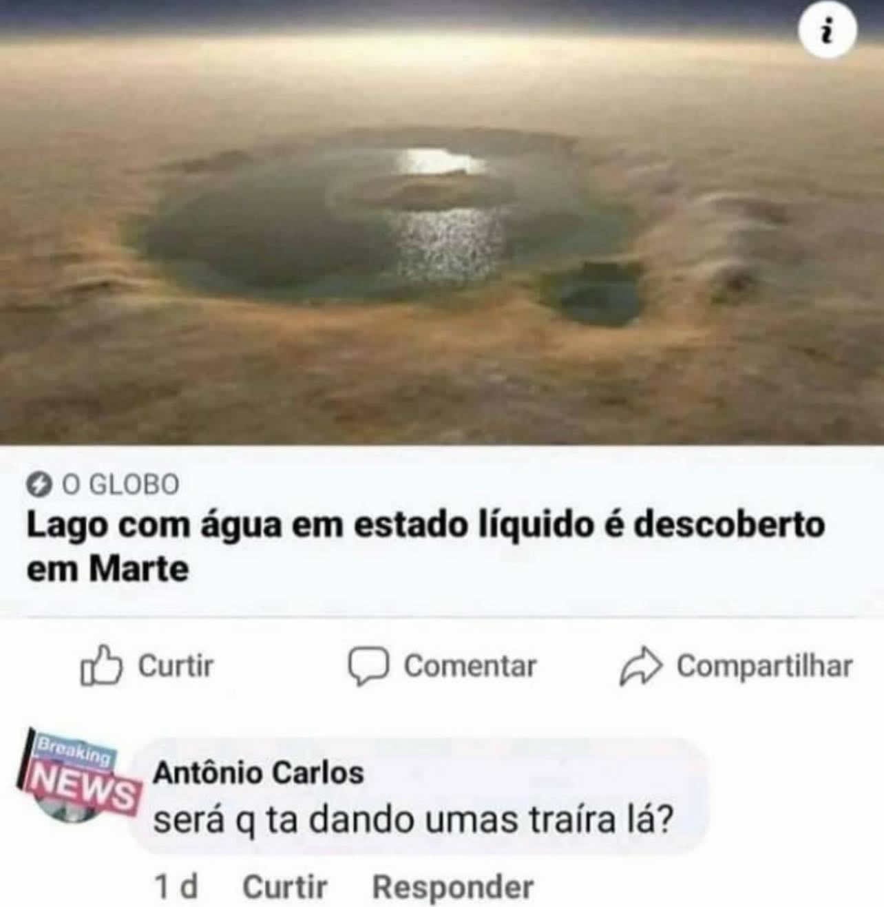 Marte tem água, mas já tem pesque-pague?