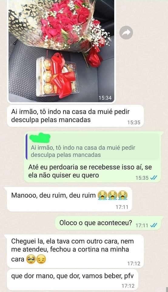 Quando o perdão vão vem, mas o corno chega