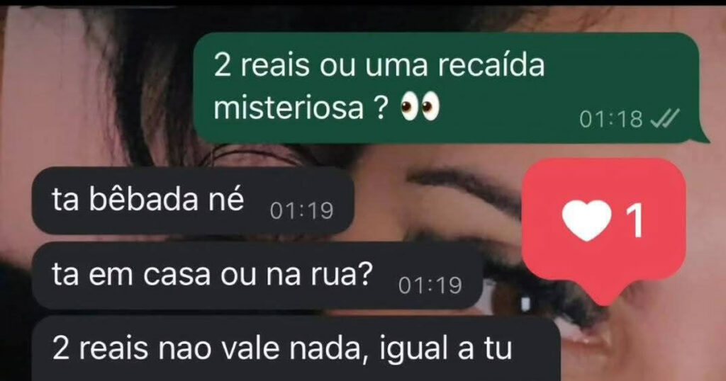 2 reais, zero amor-próprio e 100% recaída: o Brasil que chora e digita às 01h19