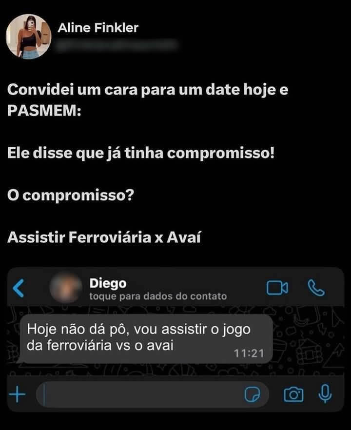 Ele escolheu a Ferroviária e deixou o romance no banco de reservas