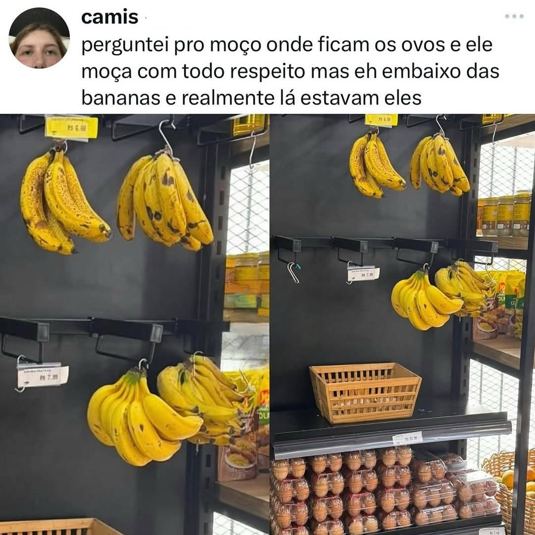 Os ovos estavam sob as bananas e esse supermercado virou uma parábola moderna