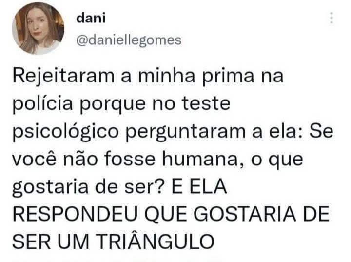 Reprovada no teste psicológico por querer ser um triângulo: o drama da prima geométrica