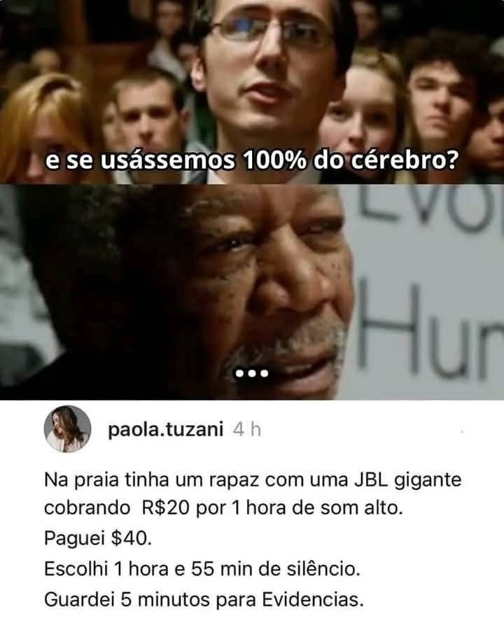 Usei 100% do cérebro e comprei o silêncio da JBL com troco pra Evidências Usei 100% do cérebro e comprei o silêncio da JBL com troco pra Evidências