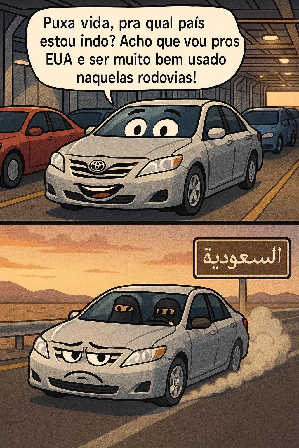 Quando o carro acha que vai pros EUA, mas o destino é drift no deserto Quando o carro acha que vai pros EUA, mas o destino é drift no deserto