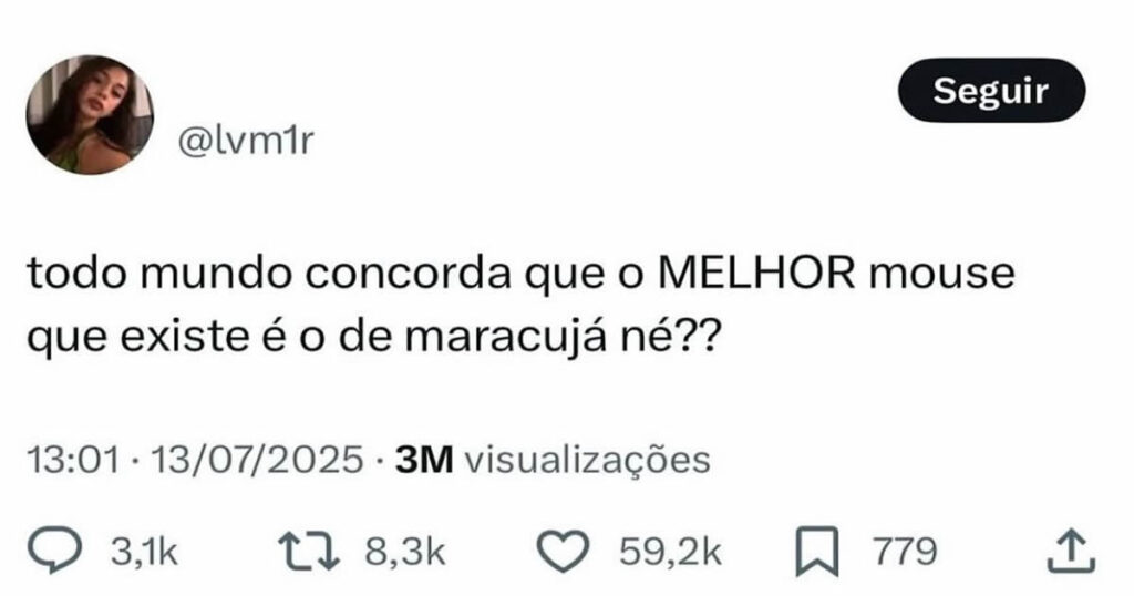 Briga de titãs: mouse gamer vs mousse de maracujá