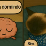 Gato dormindo em paz… até o cérebro gritar: ELA FOI SEM VOCÊ!