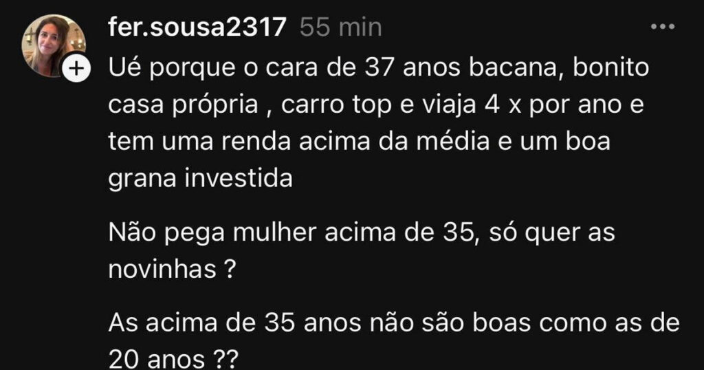 Homem bem resolvido que só quer novinha? Homem bem resolvido que só quer novinha?