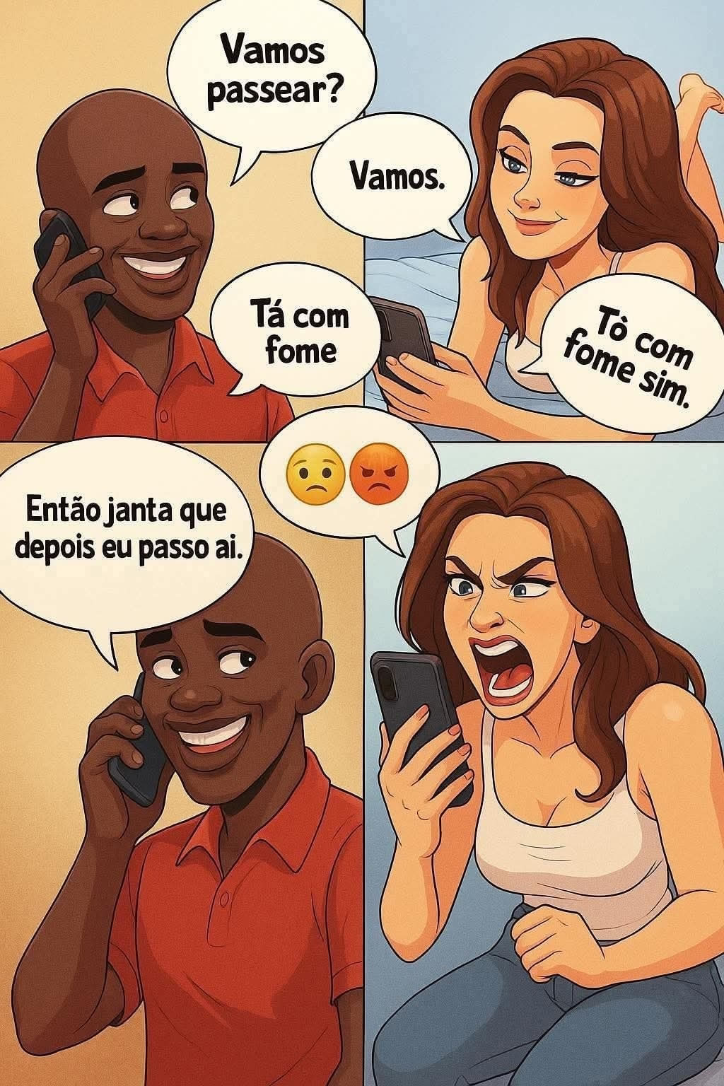 Quando ela quer carinho e ele sugere janta com Netflix e miojo