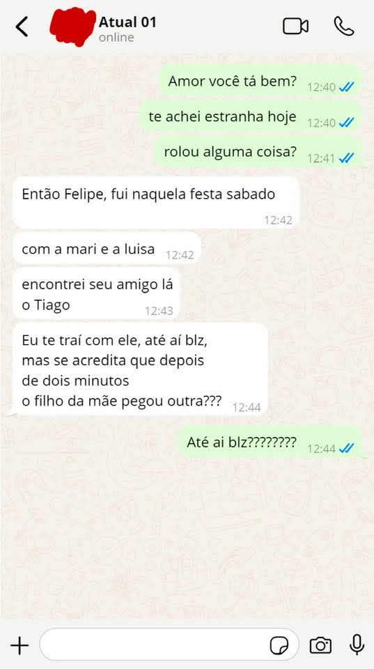 Te traí, mas o pior vem aí: ele pegou outra em 2 minutos