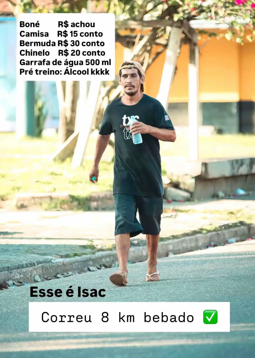 Correu 8 km no grau e de chinelo: O atleta raiz que humilhou os marombeiros
