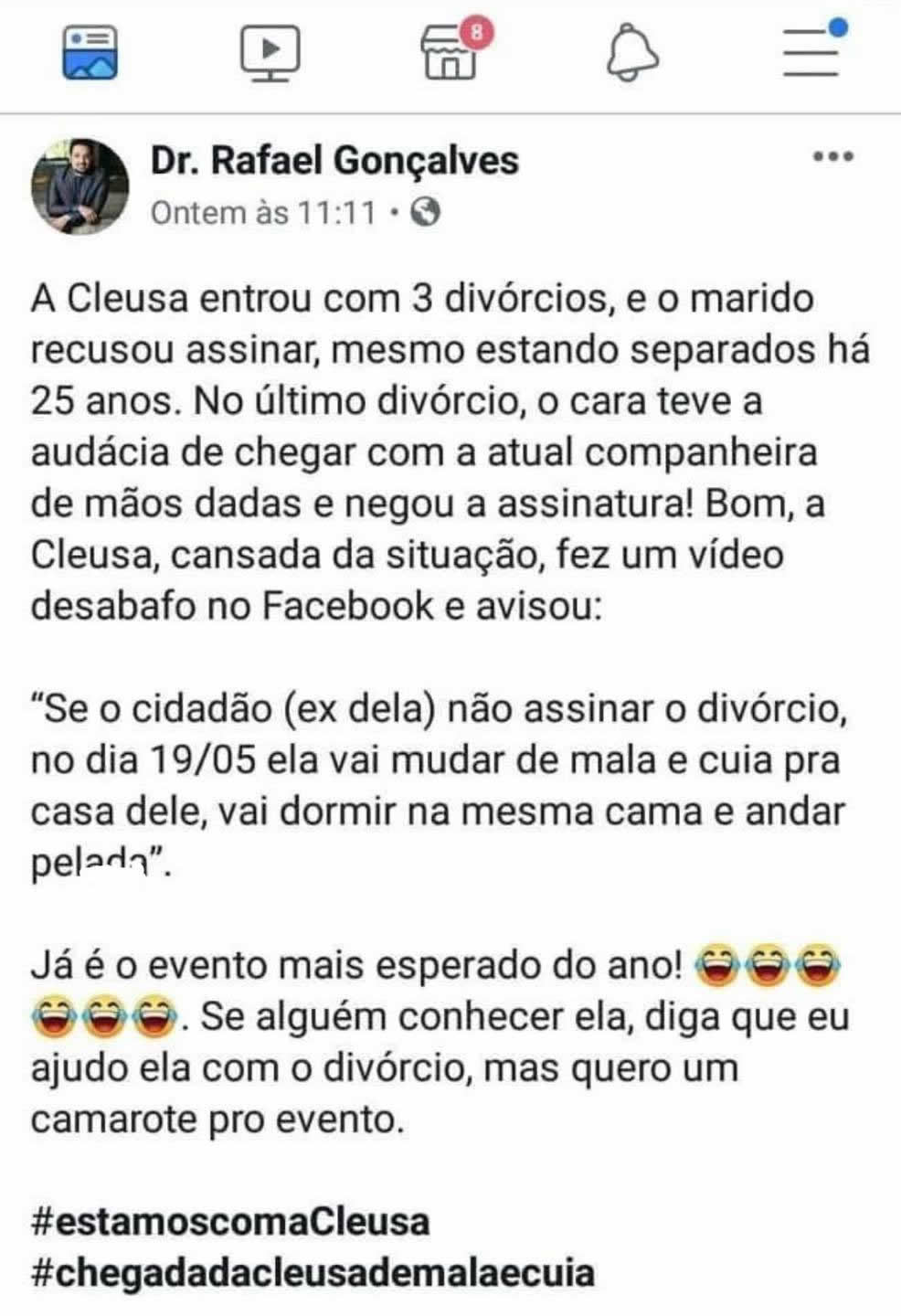 Cleusa, o divórcio e o plano pelado mais genial do ano!