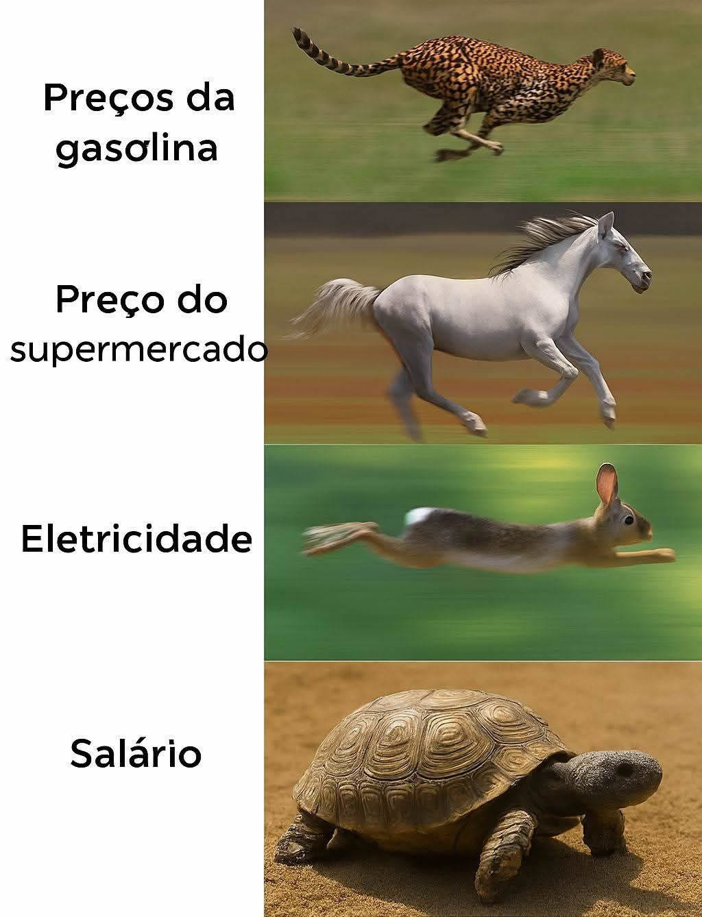 Corrida da vida real: Preços disparam, salário engatinha
