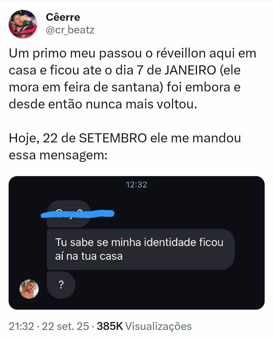 Esqueceu o RG em janeiro e só lembrou em setembro: O verdadeiro brasileiro raiz Esqueceu o RG em janeiro e só lembrou em setembro: O verdadeiro brasileiro raiz