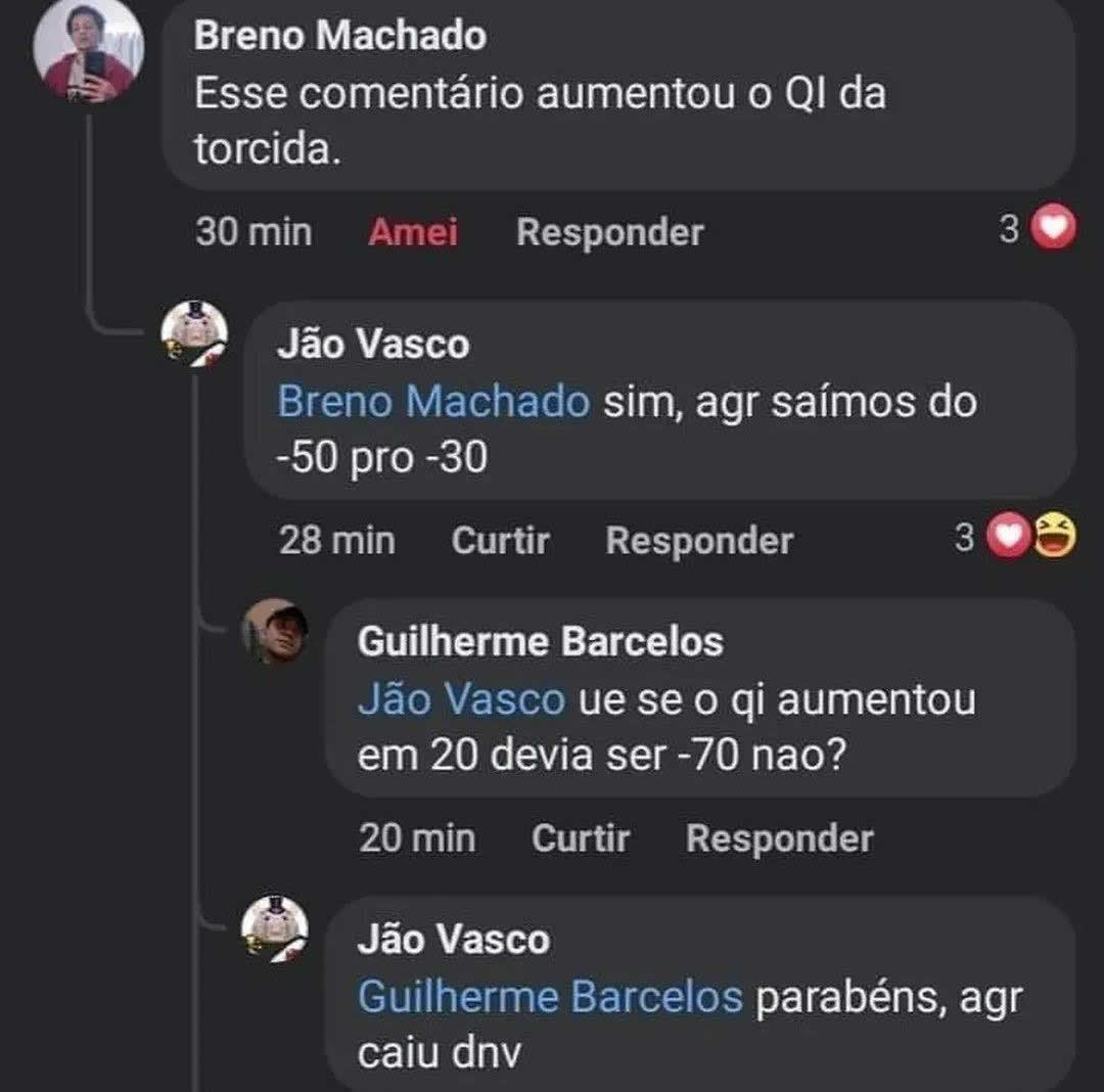O dia em que a torcida inventou a matemática do QI negativo O dia em que a torcida inventou a matemática do QI negativo