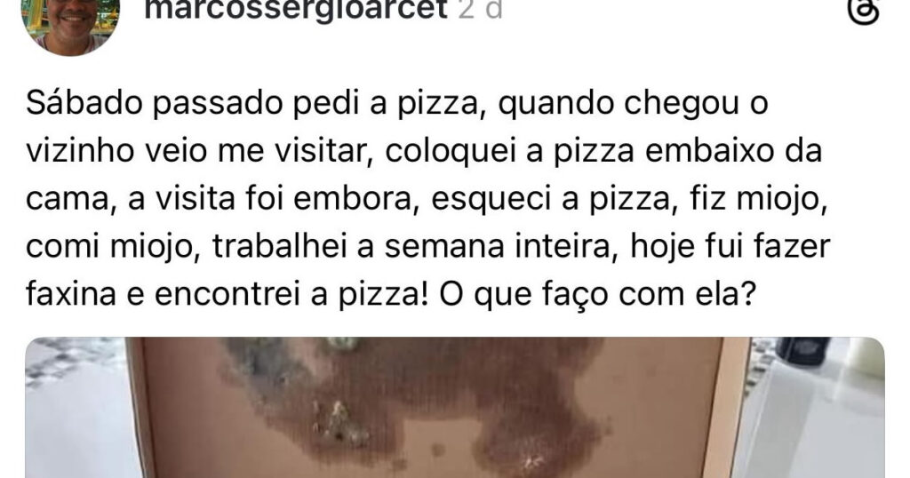 Pizza esquecida embaixo da cama vira obra de arte radioativa Pizza esquecida embaixo da cama vira obra de arte radioativa