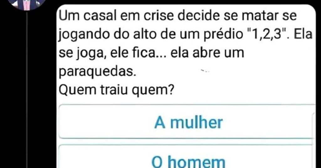 Traição com paraquedas: até a morte, mas só pra um Traição com paraquedas: até a morte, mas só pra um