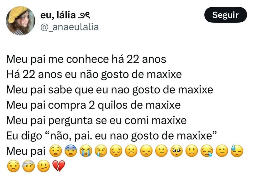 A guerra fria do maxixe: um pai, uma filha e um trauma alimentício