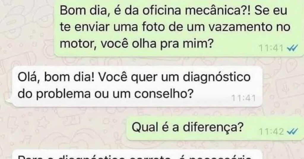 Brasileiro e o dom de achar que zap resolve vazamento de motor Brasileiro e o dom de achar que zap resolve vazamento de motor