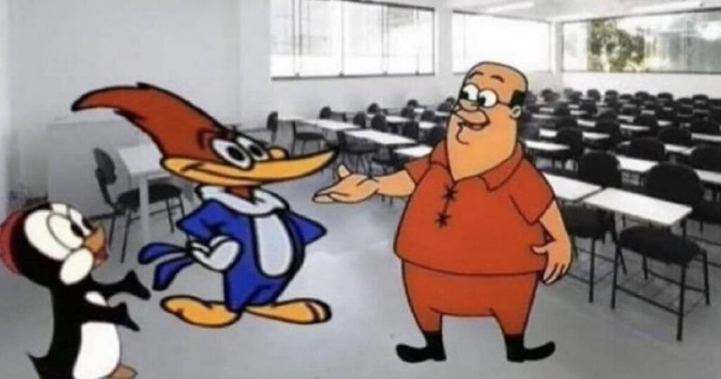 O grupo da faculdade que parece um encontro de gerações patrocinado pelo desespero