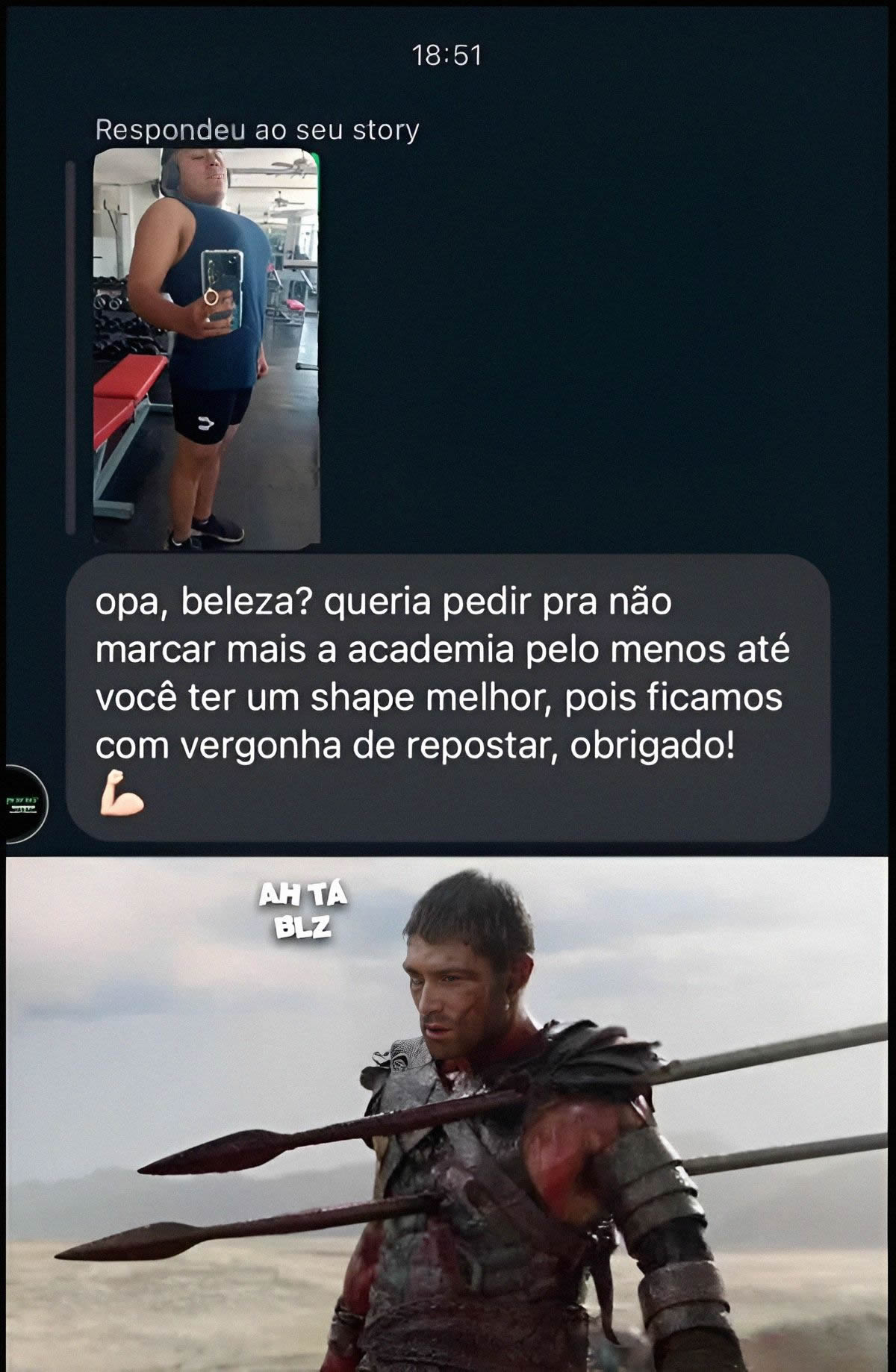 Quando até a academia te dá unfollow