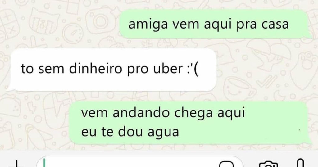 A amizade que não paga Uber, mas oferece água