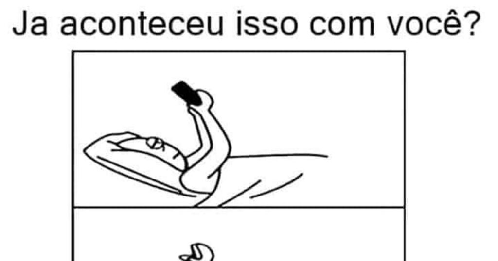 Quando o celular cai no rosto e a dignidade vai pro espaço Quando o celular cai no rosto e a dignidade vai pro espaço