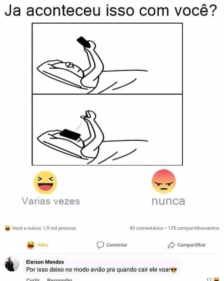 Quando o celular cai no rosto e a dignidade vai pro espaço Quando o celular cai no rosto e a dignidade vai pro espaço