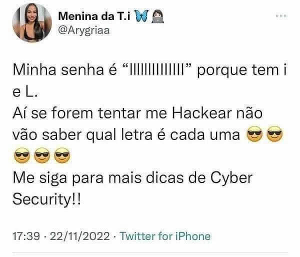 Senha forte? Só se for contra o próprio dono