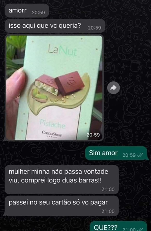 Amor com sabor de pistache e fatura surpresa