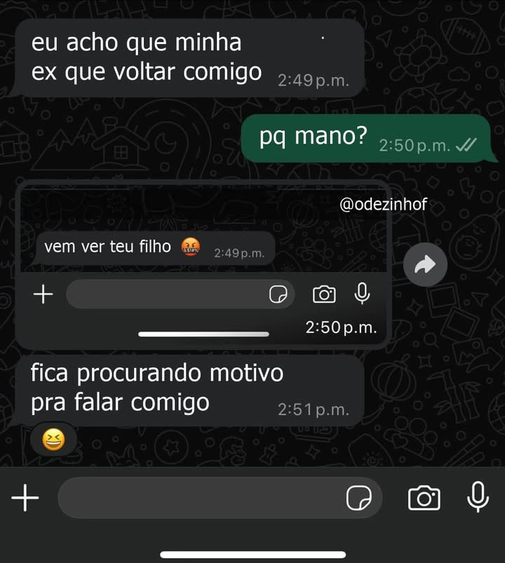 Quando vem ver teu filho vira declaração de amor
