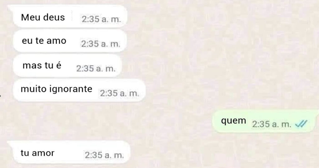 Declaração às 2 da manhã. Amor tem limite, paciência não tem Declaração às 2 da manhã. Amor tem limite, paciência não tem