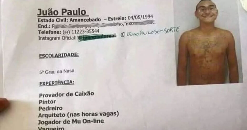 O currículo que zerou o mercado de trabalho e ainda pediu fase bônus