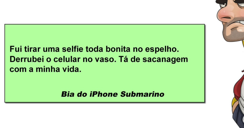 Selfie premium, mergulho grátis no vaso