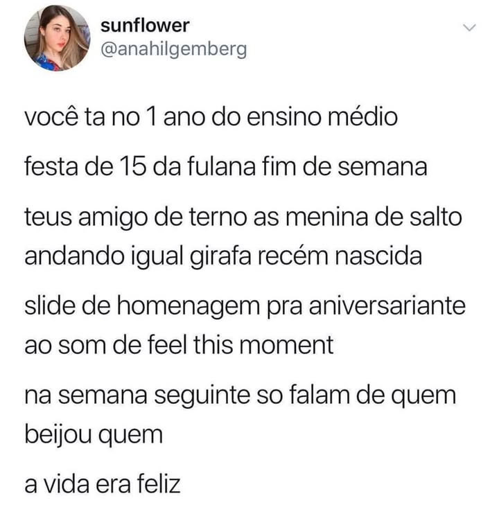 A época em que o maior problema da vida era sobreviver a uma festa de 15 anos