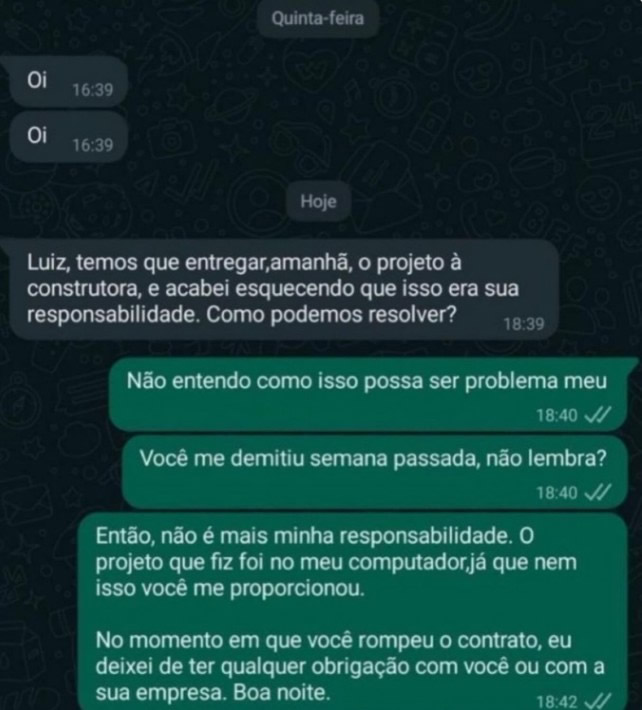 Ex-funcionário não tem botão de emergência Ex-funcionário não tem botão de emergência