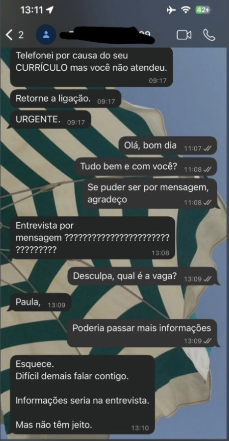 Processo seletivo nível Brasil, a vaga é secreta e a paciência é teste obrigatório