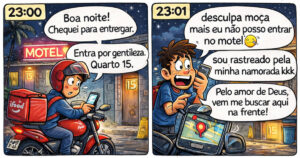 Fidelidade nível GPS: o motoboy que recusou motel por medo do radar da namorada