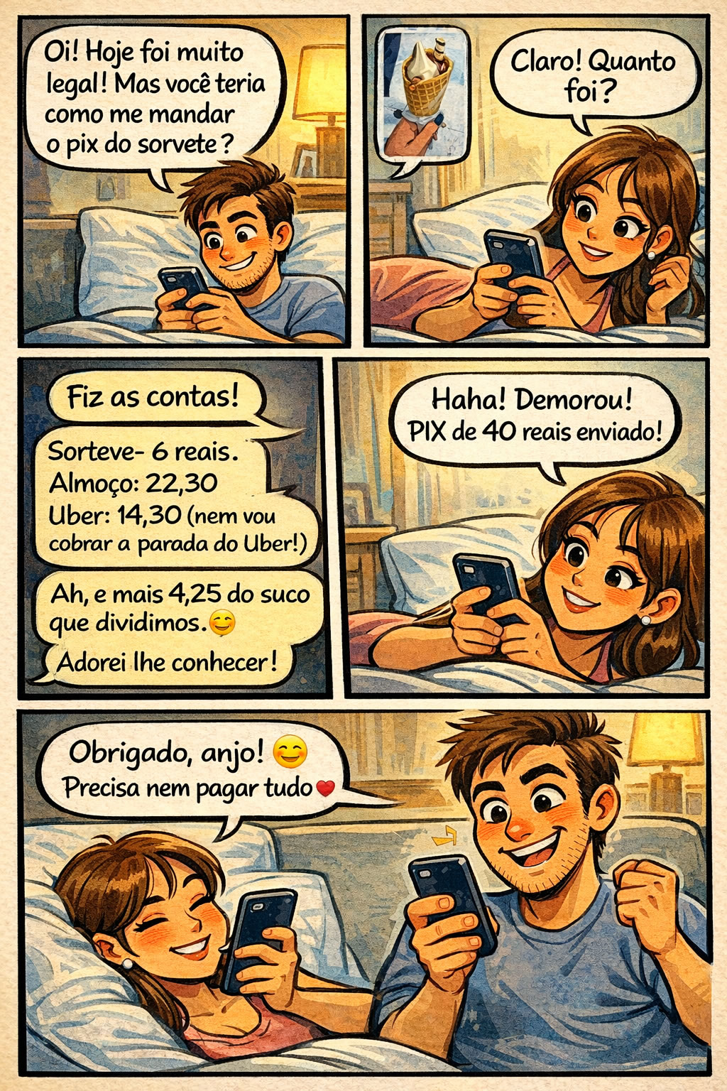 O date romântico que terminou em auditoria financeira nível Receita Federal