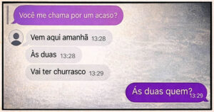 Quando você tenta ser inteligente no chat e vira atração do churrasco