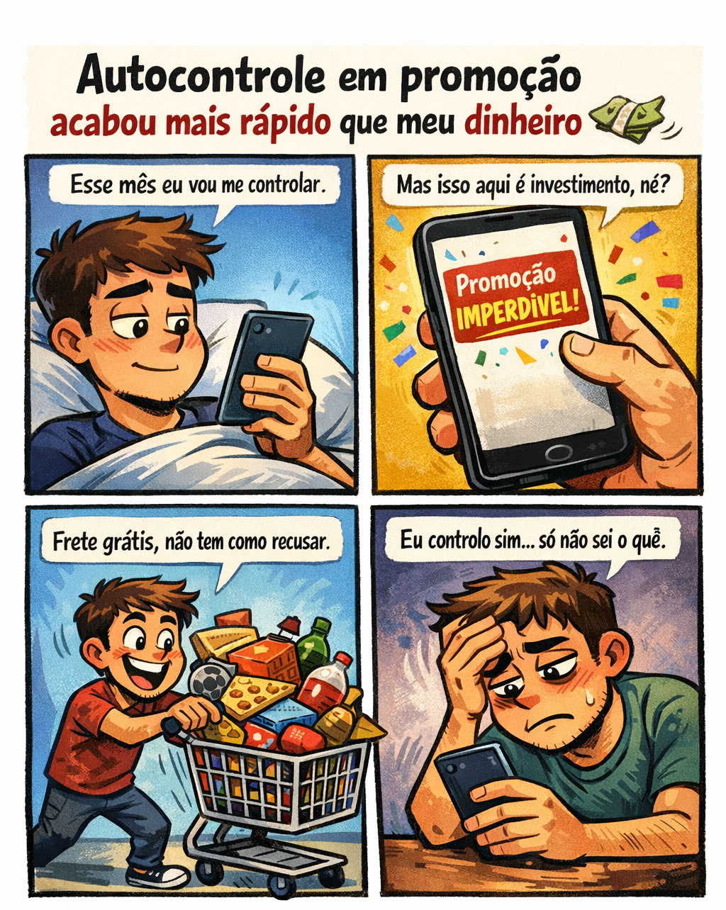 O autocontrole que perdeu pro frete grátis e ainda saiu devendo