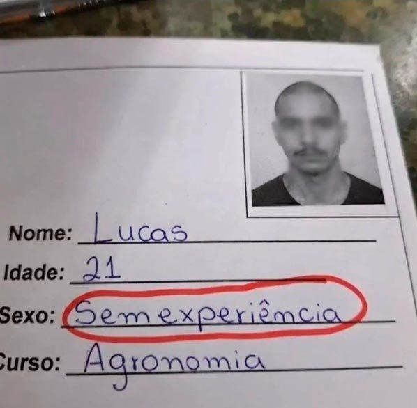 Aluno responde sem experiência no campo... e cria o formulário mais sincero do Brasil